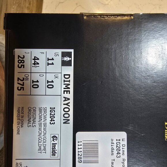 New Mens ADIDAS ADILETTE AYOON X DIME SLIDE IG2043 BROWN GOLD SIZE 10 NEW W 11 - Picture 9 of 14